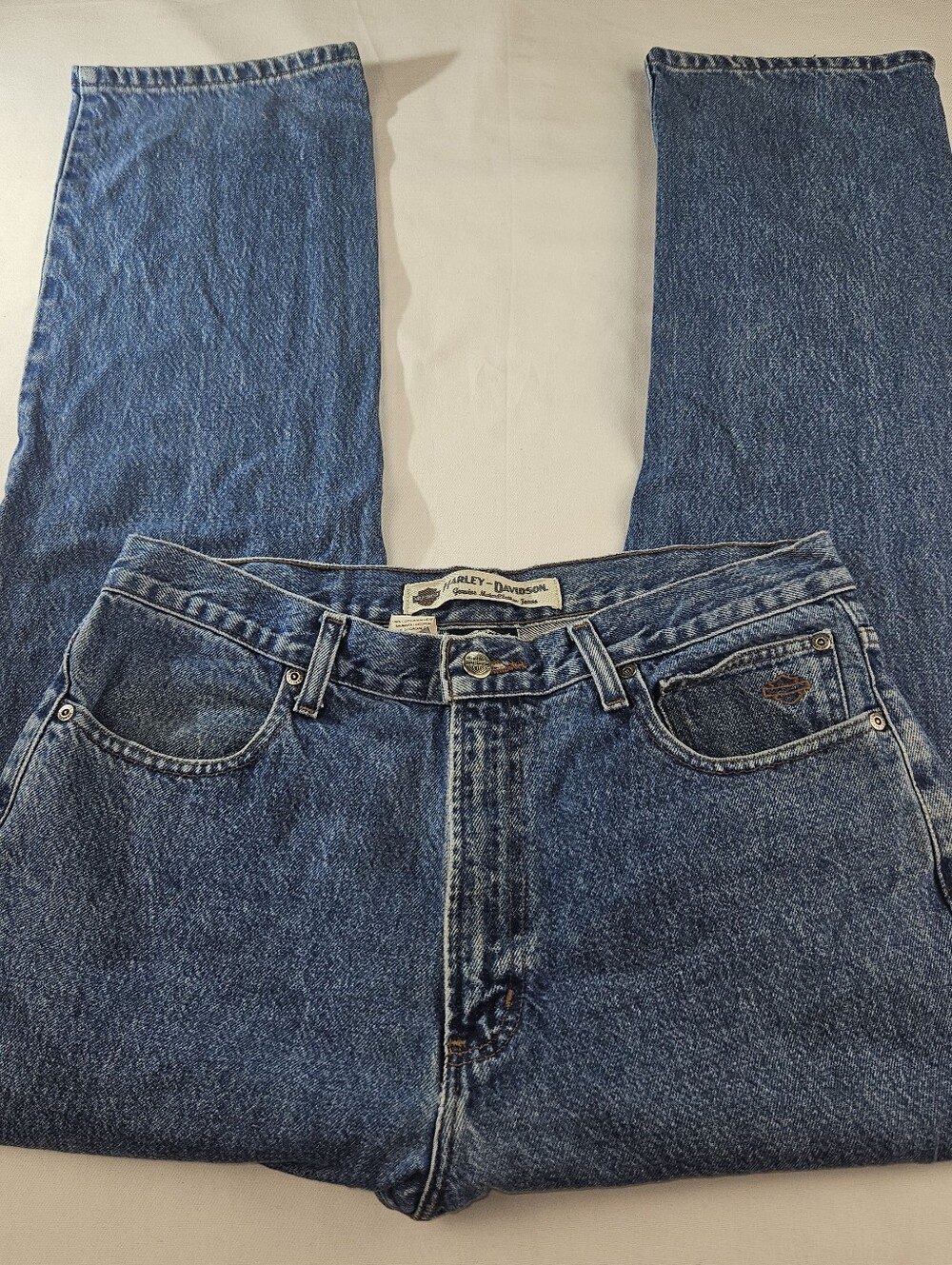 Harley-Davidson Men's Blue Denim Straight-Leg Jeans Size 34x30
